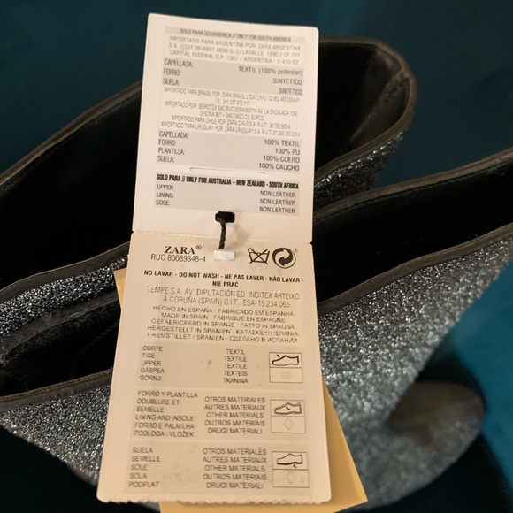 ZARA silver Glitter Heel Boots Silver CC Style NWT sold out! - Picture 8 of 9